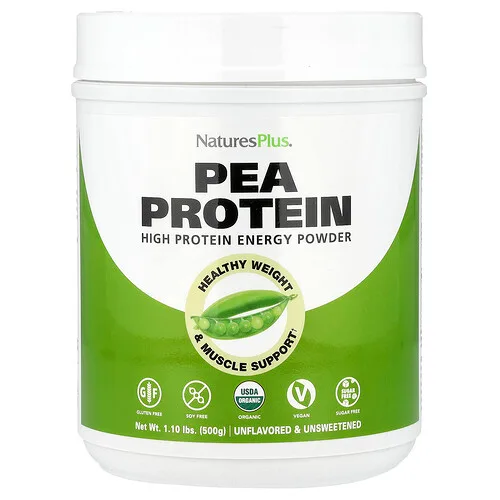 NaturesPlus, Proteína de guisante, Sin sabor, 500 g (1,1 lb)