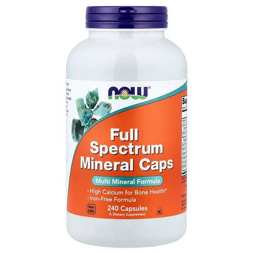 NOW Foods, Cápsulas de minerales de espectro completo, 240 cápsulas vegetales