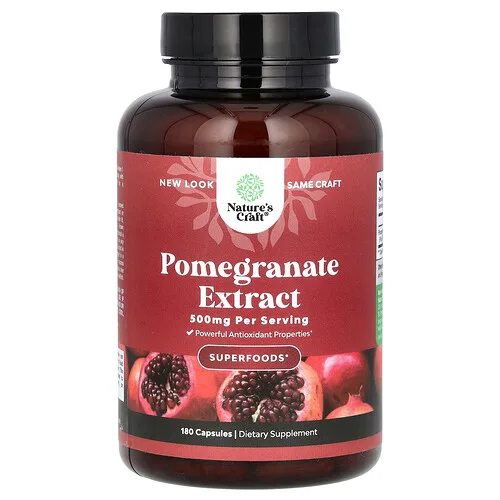Nature's Craft, Extracto de granada, 500 mg, 180 cápsulas