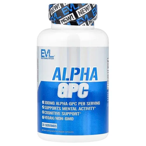 EVLution Nutrition, Alfa-GPC, 60 cápsulas vegetales (300 mg por cápsula)