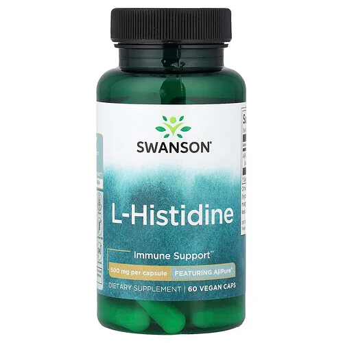Swanson Vitamins, L-histidina, 500 mg, 60 cápsulas veganas
