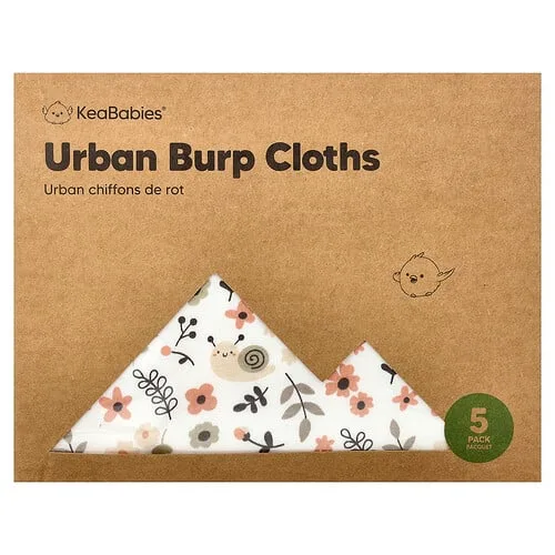 KeaBabies, Paños para eructar Urban, Paquete de 5