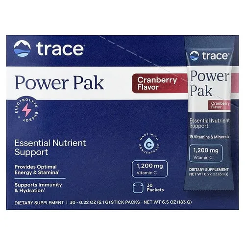 Trace, Power Pack, Arándano rojo, 30 sobres, 6,1 g (0,22 oz) cada uno