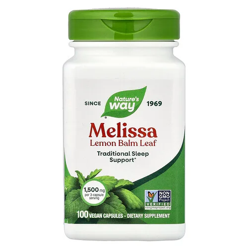 Nature's Way, Hoja de toronjil de melisa, 100 cápsulas veganas (500 mg por cápsula)