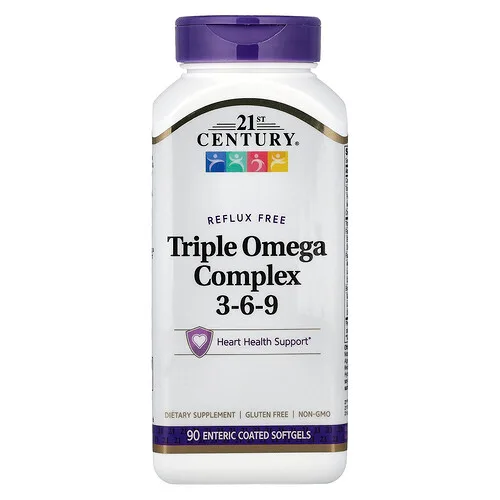 21st Century, Complejo Omega Triple 3-6-9, 90 Softgels de cubierta entérica