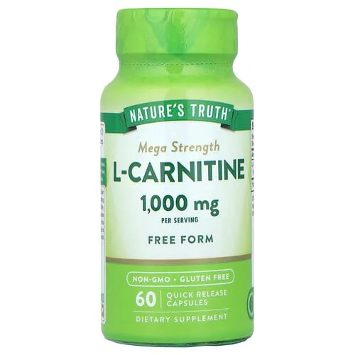 Nature's Truth, L-carnitina, Megaconcentración, 60 cápsulas de liberación rápida (500 mg por cápsula)