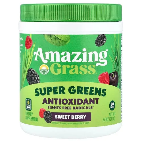 Amazing Grass, Green Superfood, Bayas dulces, 7,4 oz (210 g)