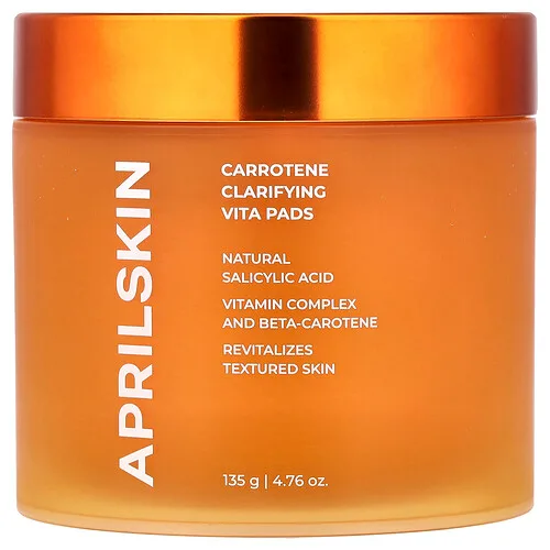 April Skin, Almohadillas vitamínicas purificantes de zanahoria, 135 g (4,76 oz)