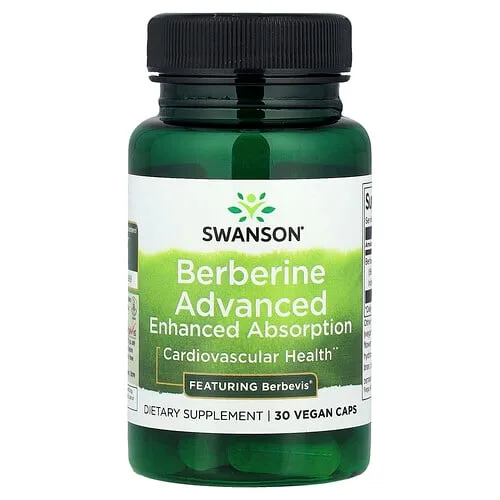 Swanson Vitamins, Berberina avanzada de absorción mejorada, 30 cápsulas veganas (550 mg por cápsula)
