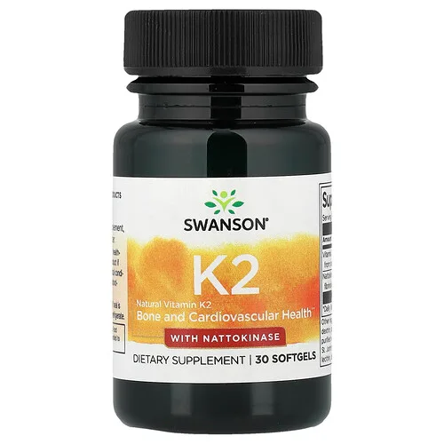 Swanson Vitamins, Vitamina K2 con natoquinasa, 30 cápsulas blandas