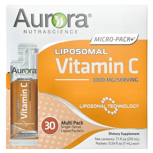 Aurora Nutrascience, Vitamina C liposomal Micro-Pack+®, 30 sobres, 7 ml (0,24 oz. líq.) cada uno