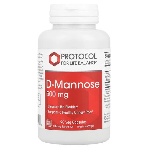 Protocol for Life Balance, D-manosa, 500 mg, 90 cápsulas vegetales