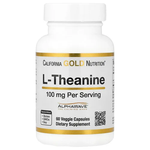 California Gold Nutrition, L-teanina con AlphaWave®, 100 mg, 60 cápsulas vegetales