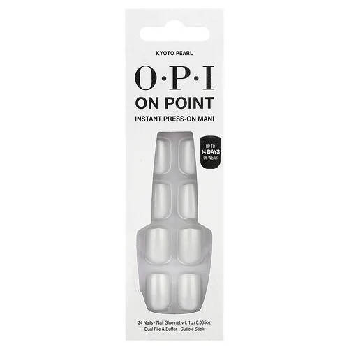 OPI, On Point, Manicura de presión instantánea instantánea, Longitud corta, Perla de Kioto, Kit de 27 piezas
