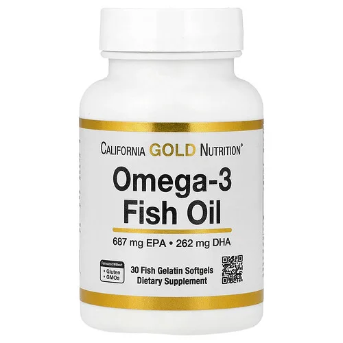 California Gold Nutrition, Aceite de pescado con omega-3, 30 cápsulas blandas de gelatina de pescado (1250 mg por cápsula blanda)