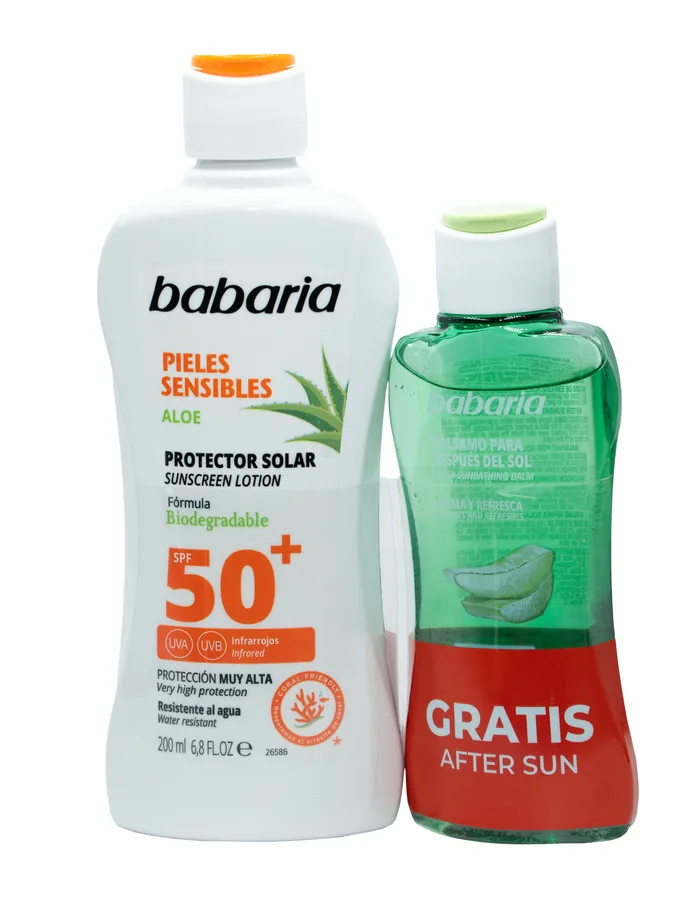 Pack Leche Protectora Sensible SPF50+ + Bálsamo After Sun Efecto Hielo 200 ml