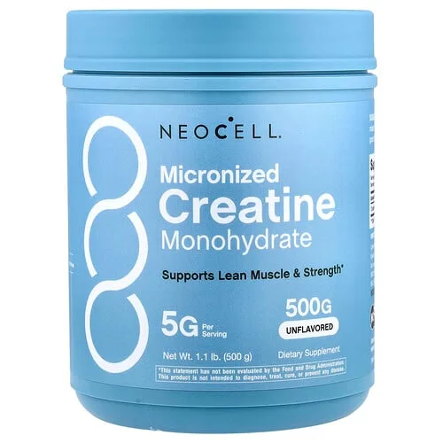 NeoCell, Creatina micronizada, Monohidrato en polvo, Sin sabor, 500 g (1.1 lb)