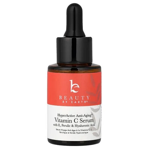 Beauty By Earth, HyperActive Anti-Aging™, Sérum de vitamina C, Para todo tipo de piel, 30 ml (1 oz. líq.)
