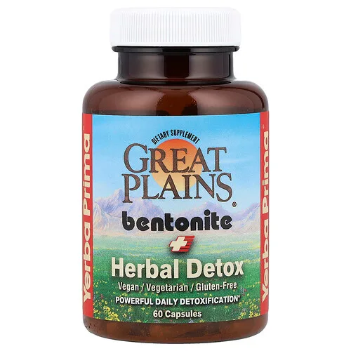 Yerba Prima, 60 cápsulas desintoxicantes de bentonita + hierbas