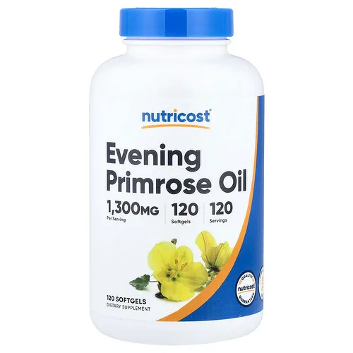Nutricost, Aceite de onagra, 1300 mg, 120 cápsulas blandas