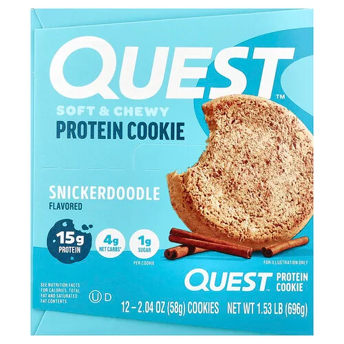 Quest Nutrition, Galleta proteica, Snickerdoodle, 12 galletas, 58 g (2,04 oz) cada una