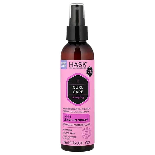 Hask Beauty, Cuidado para rizos, Spray 5 en 1 sin enjuague, 175 ml (6 oz. Líq.)