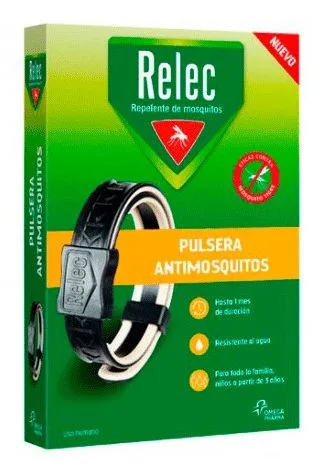 RELEC Pulsera Antimosquitos con Citronela Color Negro