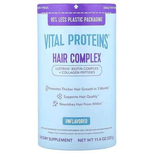 Vital Proteins, Complejo para el cabello, Sin sabor, 323 g (11,4 oz)