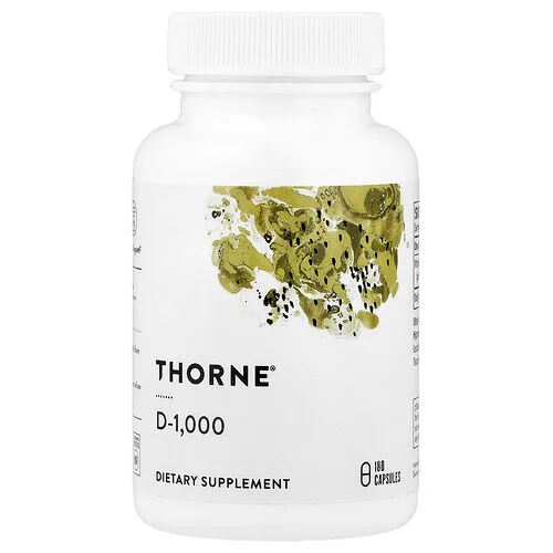 Thorne, D1000, 180 cápsulas (25 mcg por cápsula)