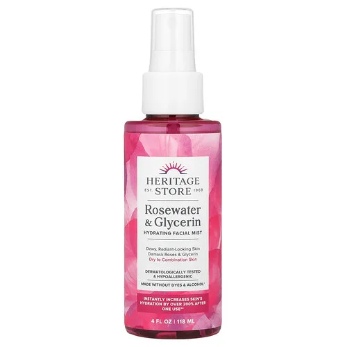 Heritage Store, Agua de rosas y glicerina, 118 ml (4 oz. líq.)
