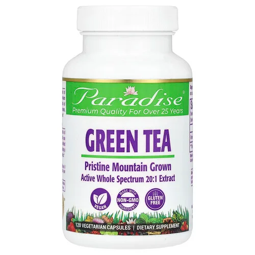 Paradise Herbs, Té verde, 120 cápsulas vegetales (250 mg por cápsula)
