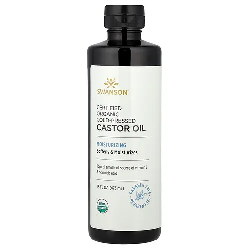 Swanson Vitamins, Aceite de ricino orgánico certificado prensado en frío, 473 ml (16 oz. Líq.)