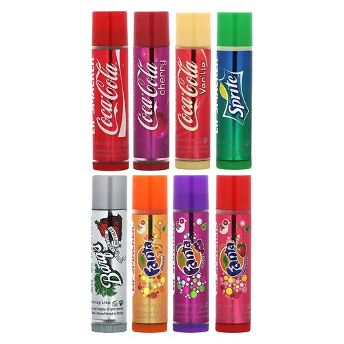Lip Smacker, Coca-Cola, Bálsamo labial, Surtido, 8 paquetes, 4 g (0,14 oz) cada uno