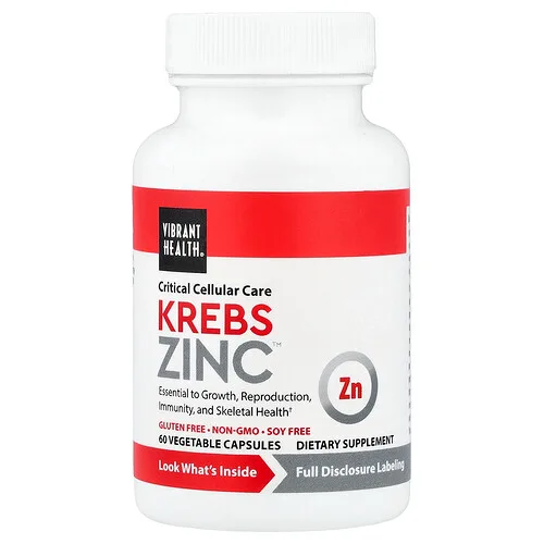 Vibrant Health, Krebs Zinc™, 60 cápsulas vegetales