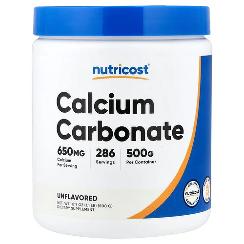 Nutricost, Carbonato de calcio, Sin sabor, 500 g (17,9 oz)