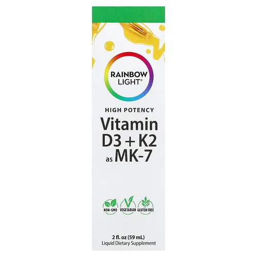 Rainbow Light, Vitaminas D3 y K2, 59 ml (2 oz. líq.)