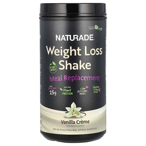 Naturade, Batido para la pérdida de peso, Sustituto de las comidas a base de plantas, Crema de vainilla, 882 g (1,94 lb)