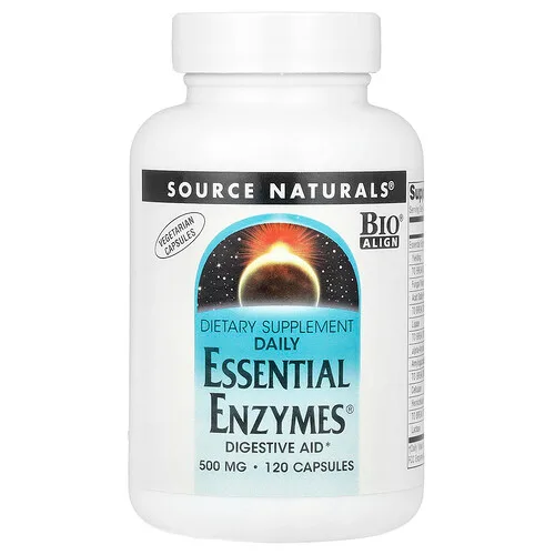 Source Naturals, Daily Essential Enzymes®, Enzimas esenciales de uso diario, 500 mg, 120 cápsulas vegetales