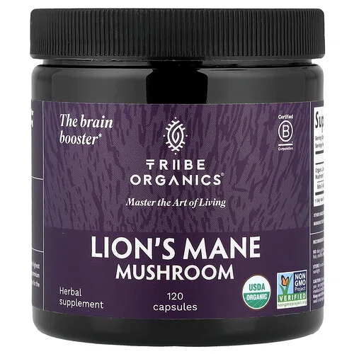 Tribe Organics, Hongo melena de león, 120 cápsulas